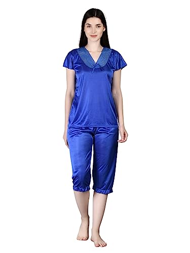 Image of Noty Girl's Satin Solid Night Suit Set Pack of 1