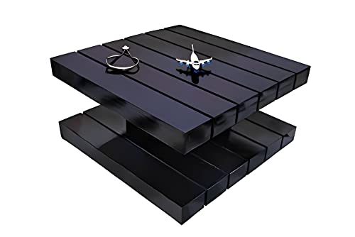 Image of Douceur Furnitures Solid Sheesham Wood Coffee Table with Storage for Living Room, Bedroom, Office & Cafe | Wooden Centre Table | Tea Table | Rich Walnut Finish | Fully Assembled