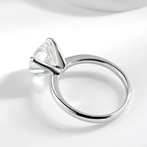 PURVIKA JEWELS 4Ct Heart Cut Lab Created Diamond Solitaire Engagement Ring, 14k White Gold Finish