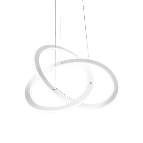 Lustre LED Gea lumière Yara SP design aluminium blanc haut de gamme