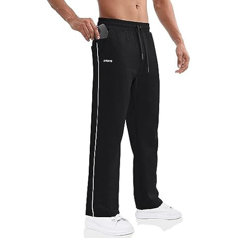 BROKIG Mens Straight Gym Joggers Trousers Cover
