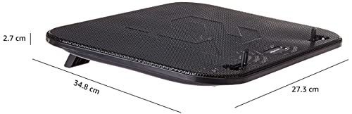 Amazon Basics Laptop Cooling Pad, USB Powered Portable Gaming Laptop Cooler Stand | Quiet 2 Fans with Blue LED Light | 2 Viewing Angles | Slim... - Image 5