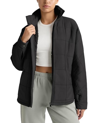 ODODOS Women's Sherpa Lined Insulated Jacket Full Zip Split Hem