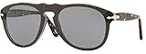 Persol PO 649 1093P2 Grey Plastic Pilot Sunglasses Grey Polarized Lens