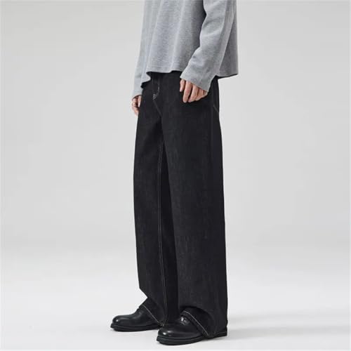 Men's Loose Fit Wide Leg Jeans Full Length Straight Denim Pants Casual Streetwear Style4