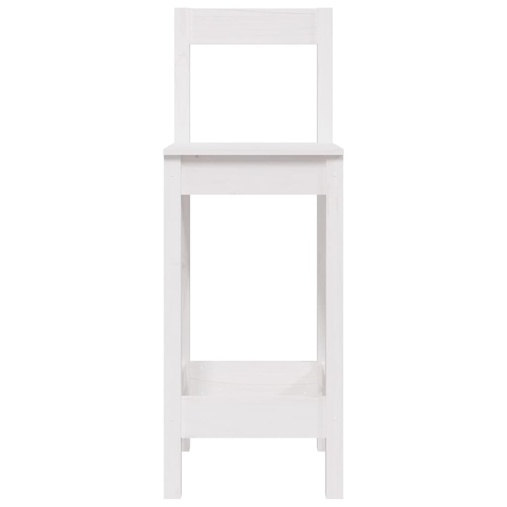 Chaises de Bar Lot de 2 Blanc en Bois de pin Massif 40 x 41,5 x 112 cm, tabourets sans Dossier pour Cuisine Salle à Manger, Bar, comptoir, Style scandinave et