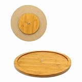 Tábua Giratória Redonda Petisqueira de MDF para Frios Queijos e Aperitivos 26 cm x 2,2 cm com Base Giratória