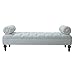 yaunli Bettendhocker Country Stoff Schlafzimmer Bett Endhocker Wohnzimmer Sofa Kreative Mode Lange Hocker Nachttischhocker Bett Couch Schlafzimmer-Bett-Endhocker (Farbe : White, Size : 153x52x56cm)