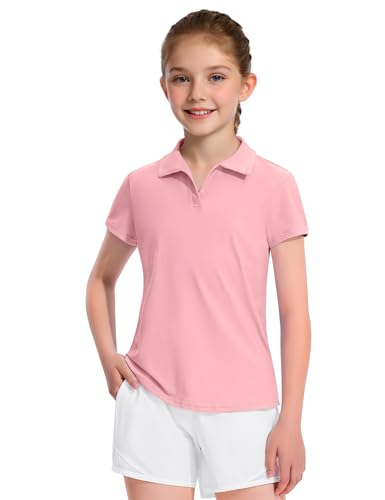 Image of KEREDA Girls Polo Shirts Golf Tennis School Uniform T Shirts Quick Dry Tops