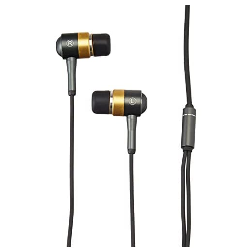 CSL-Computer Auriculares estéreos Resistentes con Cable de aramida con protección optimizada contra Pliegues y bajo EP 8mm Negro y Oro