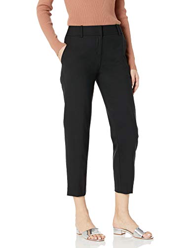 MILLY Women's Wool Gabardine Nicole Pant, Black, 12