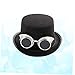 LABRIMP Fashion Party Fedora Carnival Jazz Hat Men's Women's Gentleman Hat Glasses Design Unisex