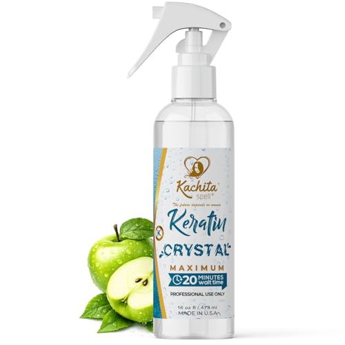 Kachita Spell Keratin Crystal Maximum 20-Minute Express Keratin Hair Straightening Treatment Spray for Long Lasting Blowouts, Home & Professional Use, Keratina / Queratina en Spray, 16 fl oz