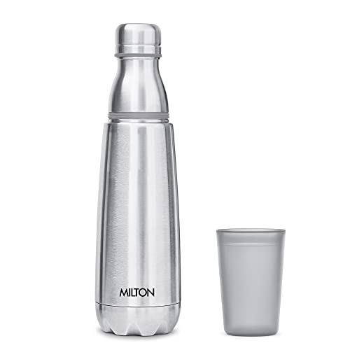 Milton Vertex 750 Vacuum Insulated Thermosteel Water Bottle/Flask | 25 Oz | 750 Ml | 24 Hours Hot & Cold, 18/8 Stainless Steel, Bpa Free, Food Grade, Leak-Proof | Silver #TOP1