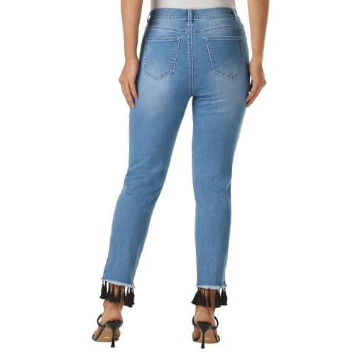 K. Jordan Embroidered Tassel Jean for Women, High Waisted and Straight-Leg Style3