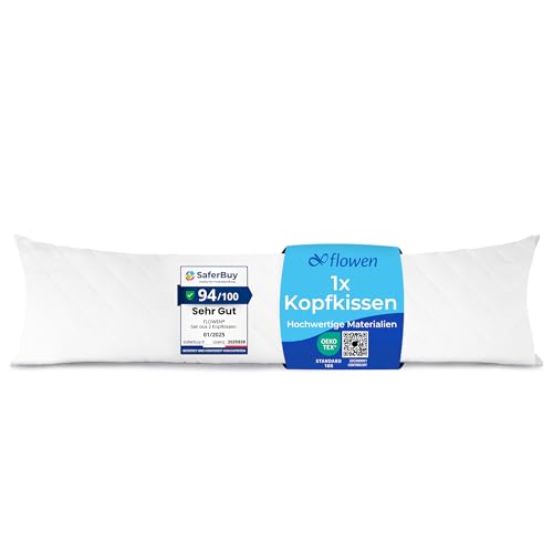 Flowen Seitenschläferkissen 40 x 145 cm Langes Kissen für Seitenschläfer Body Pillow 40x145 mit...