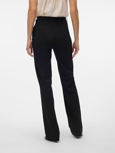 VERO MODA Legere Stoffhose Elegante Damen Stretch Culotte Gerade Business Pants, Farben:Schwarz-2, Größe:XL / 34L, Z-Länge:L34
