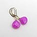 Hot Pink Fuchsia Jade Gemstone Drop Earrings, 14k Gold Filled Leverback