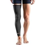 Copper-Infused Leg Compression Sleeve Ultra Breathable Full Leg Compression Sleeve for Pain Relief,Arthritis, Muscle Recovery, Swelling, Inflammation, Leg Sleeve for Thigh, Calf, Knee, Men & Women(Black, Medium)