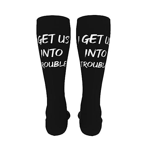 I Get Us Into Trouble Knee High Socks For Women Long Tube Socks Athletic Compression Socks Unisex High Socks Girls4