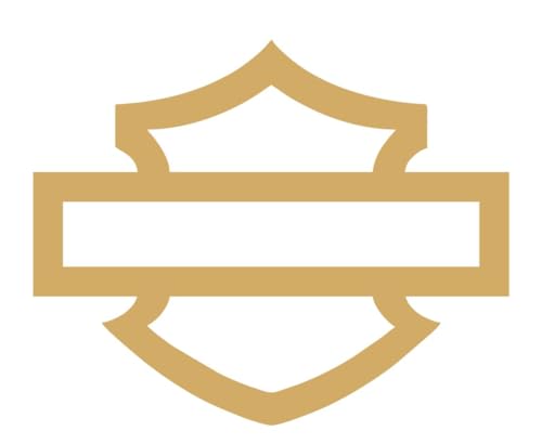 Motorcycle Bar and Shield Design #1 Vinyl Decal Sticker Car HD Moto Club Biker 5"x4" (Gold)