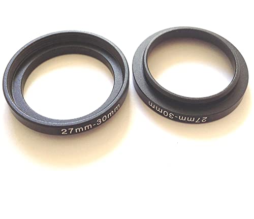2pcs 27mm To 30mm Step Up Rings Connector D-SLR Digital Camera Lens Connect 27-30mm Filter Aperture Adapter Circle Screws Photo Picture Fix 27-30 Size Focus Photograph-y Parts Accessories
