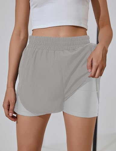 Image of BMJL Women's Running Shorts Summer Athletic High Waisted Drawstring Causal Workout Sport Shorts with Pockets
