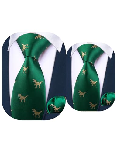 Barry.Wang 2 PACK Ties for Father and Son Fashion Children Tie Men Necktie Jacquard Handkerchief
