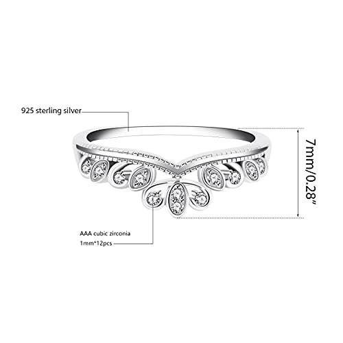 Uloveido 925 Sterling Silver Princess Crown Tiara Filigree Ring Guard Enhancer 2pcs Stack Rings Set for Women3