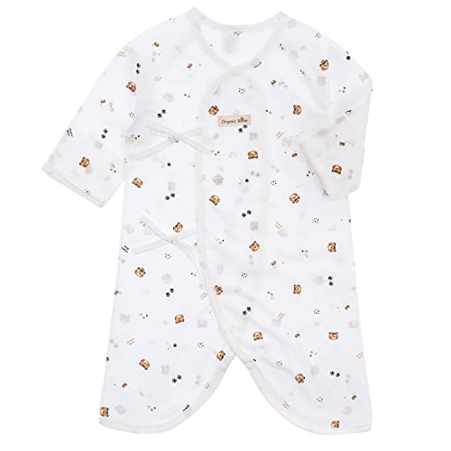 100-Organic-Cotton-Korean-Kimono-Newborn-Baby-Summer-Thin-Relaxed-Outfit-LongSleeve-Breathable-Romper-0-6M-With-Mitten-Cuffs