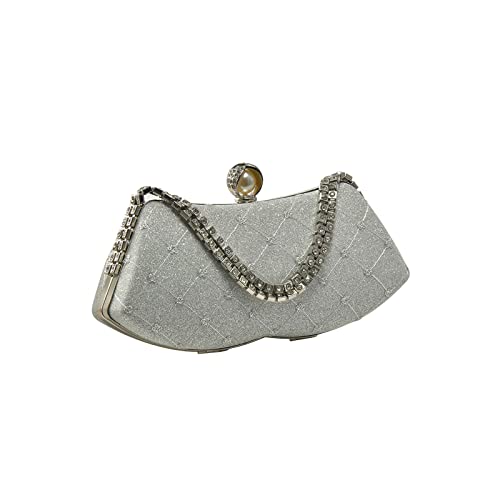 Sac de Soirée Brillant Finition Haute Couture Pochette d'Épaule de Mariée Luxe
