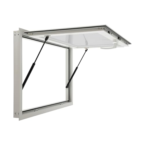 Concession Window, 50 x 30 Inch Modern Concession Stand Truck Food Serving Window with Awning Opening Angle 80°, Aluminum Alloy Concession Awning Door for Food Trucks Glass not Included (50 x 30 Inch)