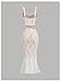 SOLY HUX Women's Floral Lace Skirt Set 2 Piece Sleeveless Top and Bodycon Fishtail Skirts Summer Coquette Outfits Pure White Medium