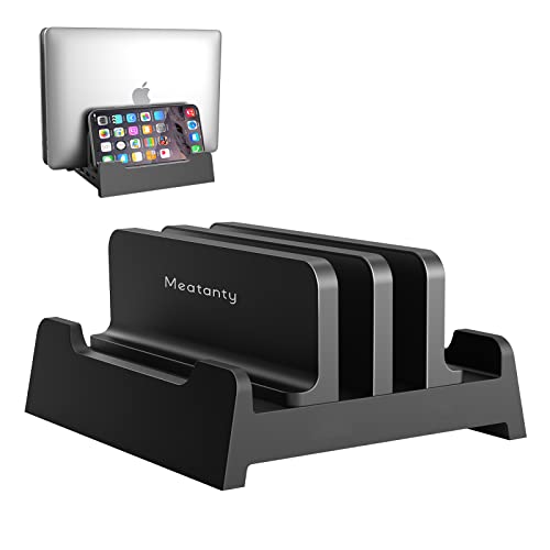 Meatanty-Vertical-Laptop-Stand-with-Larger-Dock-63-x-54-inches-Plastic-Dual-Slot-Adjustable-Vertical-Laptop-Holder-Desktop-Stand-Fits-All-MacBookSurfaceHPDellChrome-Book-Up-to-173-Black