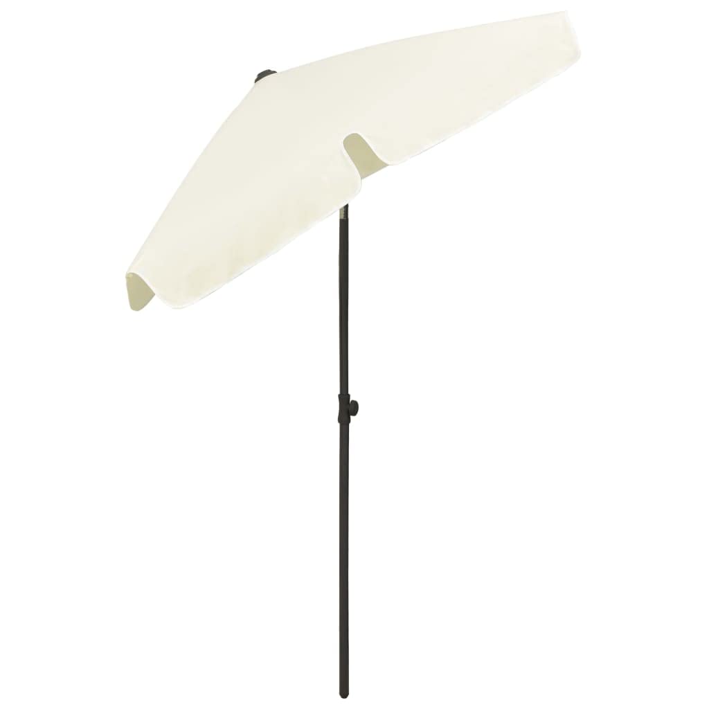 Parasol plażowy w kolorze piaskowo-żółtym, 180 x 120 cm, odporny na działanie promieni UV, z mechanizmem przechylania, na plażę i do ogrodu, wykonany z poliestru o