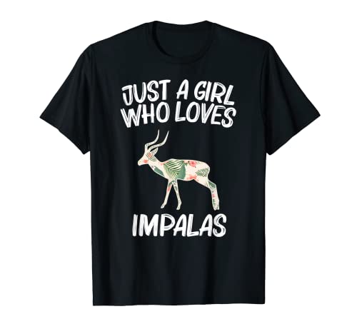 Just A Girl Who Loves Impalas Regalo Para Mujeres Antelope Ewe Camiseta