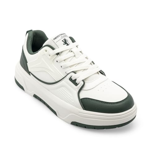 Image of Red Tape Men's Sneakers Black White Pu Round Toe Lace-Up