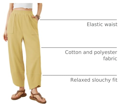 Image of Xiaoxuemeng Womens Baggy Wide Leg Pants Casual Elastic Waisted Palazzo Harem Pants with Pockets