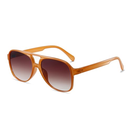 Image of Freckles Mark Vintage Retro 70s Sunglasses for Women Men Classic Large Square Aviator Trendy Glasses