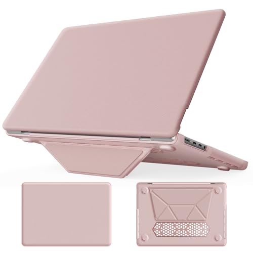 Étui en cuir MacBook Pro 14 rose : coque rigide de protection robuste pour modèles M1 M2 M3 M4