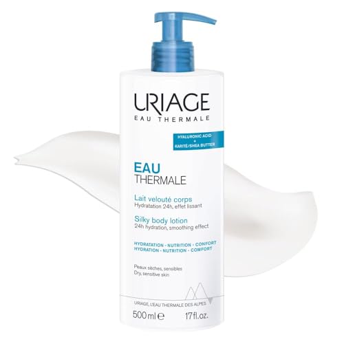 URIAGE EAU THERMALE Loción corporal hidratante con MANTECA DE KARITÉ Y ÁCIDO HIALURÓNICO - Hidratación intensa durante 24h - Loción corporal ligera y sedosa - Aroma floral agradable - Sin parabenos