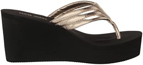 Nine West Women's Spins Wedge Sandal, Gold 710, 8 | Image 5