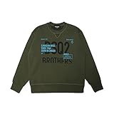 Sweat Dsquared pour enfant couleur unie en couleur verte avec grande impression de la marque sur le devant en contraste de couleur