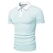 Short Sleeve Dress Shirts for Men Light Camisa Hombre Fitted Blue Short Sleeve Fashion Tuck 5XL Tshirt Clothing Collared 2025 Tropical Big and Tall Polo Shirts for Men Sky Blue X-Large