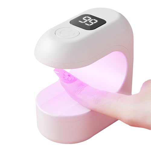 Lámpara UV de uñas única - Lámpara de uñas Mini LED portátil con 4 temporizaciones USB recargables | Secado rápido para barniz de gel, manicura y | Compacto para mujeres