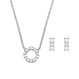 Farbe: Silberfarben Fossil Damenset Tiny Pearls Kette Ohrringe Sterlingsilber Glasperle weiß, JFS00584SET