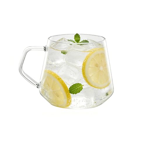 Taza de vidrio borosilicato 18 oz con asa antiquemaduras