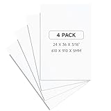 PEKGRIL 24x36' White Poster Board 4 Pack, 5MM Thick Foam Core Board, Large Lightweight Foam Board for Projects, Display Boards for Crafts, Paintings Prints, Art, Display, Presentation