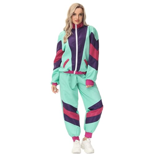Costume année 80 déguisement disco homme femme avec survêtement rétro de carnaval