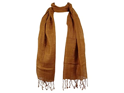 PB Pietro Baldini Bufanda, pashmina, stola para mujer con tacto de cachemira - Bufanda de hombro, estola para mujer chal tacto cachemira para boda, - 180 x 50 cm -Naranja cobre Cover